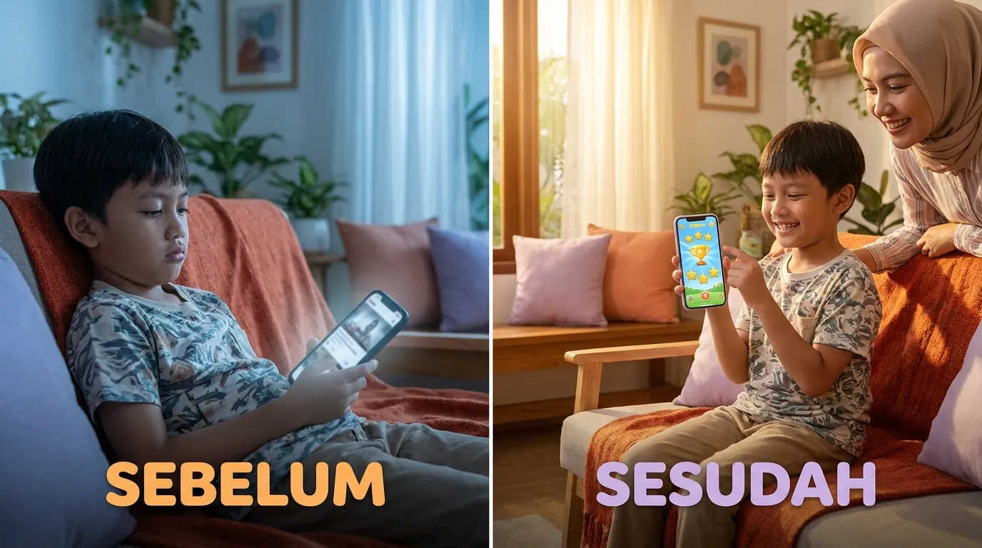 Sebelum dan sesudah Metode Tukar Layar
